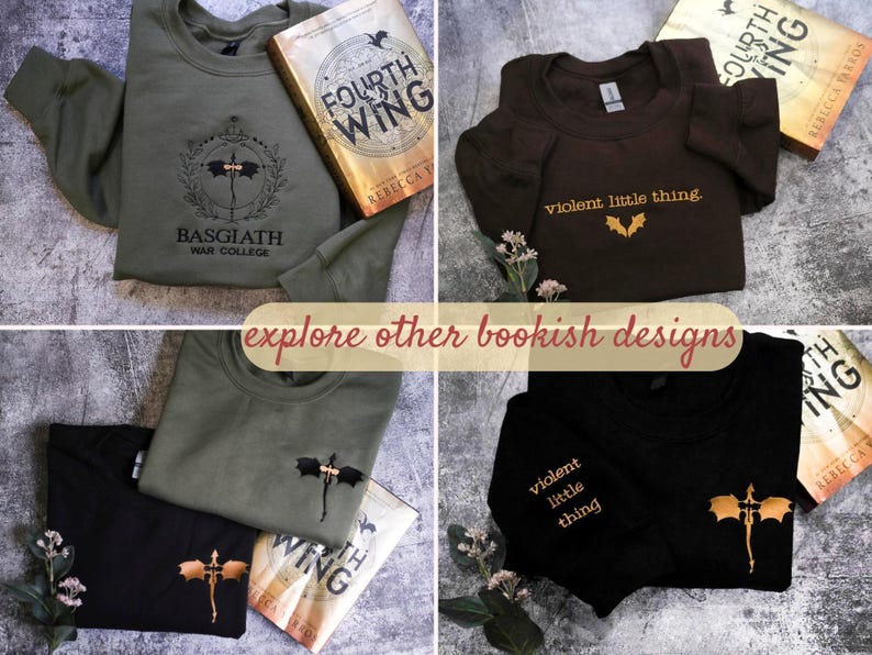 Wingleader Embroidered Sweatshirt, Fourth Wing Embroidery T-shirt, Xaden Riorson Shirt, Fourth Wing Hoodie, Dragon Rider Shirt image 8