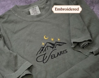 Minimalist Velaris ACOTAR Shirt, Night Court Rhysand Feyre Embroidered SJM Universe Bookish Gift