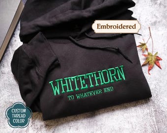 Whitethorn Embroidered Sweatshirt, Throne of Glass Hoodie, SJM merch, To Whatever End, Rowan, Comfort Colors®