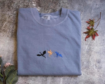 Tiny dragons Comfort Colors Shirt, Fourth Wing embroidered shirt, booktok, bookish gifts, dragon, basgiath war college shirt gift