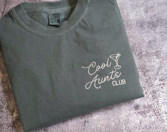 Cool Aunts Club Shirt: Trendy Embroidered Auntie Sweatshirt Hoodie, Gift For New Auntie Baby Reveal, In My Aunt Era