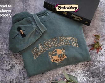 COMFORT COLORS Basgiath War College Sweatshirt, EMBROIDERED Fourth Wing Dragon Rider Violet  Riorson Fantasy Bookish Empyrean Series Shirt