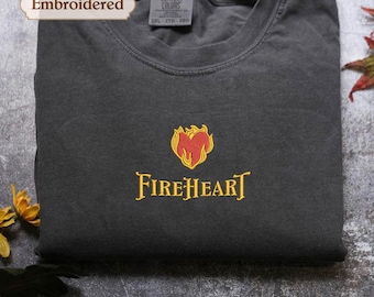 Embroidered Fireheart Shirt, To Whatever End, Throne Of Glass, Bookish, Velaris, Comfort Colors Aelin Galathynius