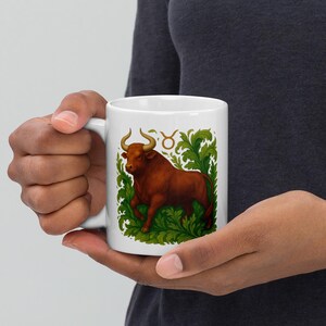 Taurus Zodiac Mug Bull Astrology Coffee Cup – Horoscope Sign Gift, Ceramic Glossy Cup, Dishwasher Microwave Safe, Gift for Astrology Lover