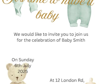 Baby shower digital invitation
