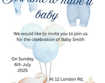 Invitación para baby shower de niño