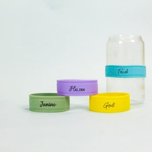 Personalized Engraved Silicone Bottle Label · Baby Shower Gift · Custom Sippy Cup Band · Daycare Name Label for Kids