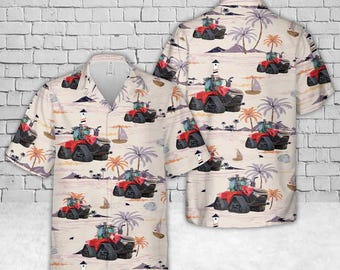 Case IH Tractor Hawaiian Shirt, Steiger 715 Quadtrac, Tropical Aloha