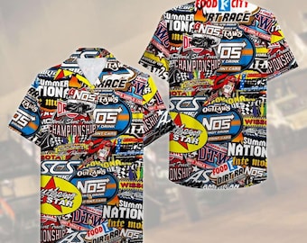 Dirt Track Racing Hawaiian Shirt, Aloha Beach Top