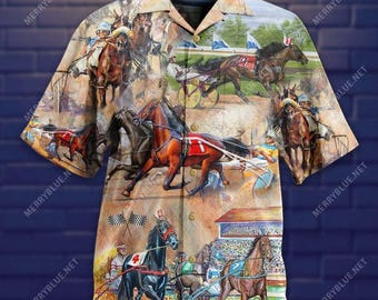 Pferd Harness Racing Hawaii-Hemd, Reiter Aloha Shirt