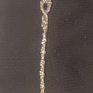 Antique Fleur-de-lis demitasse silver spoon