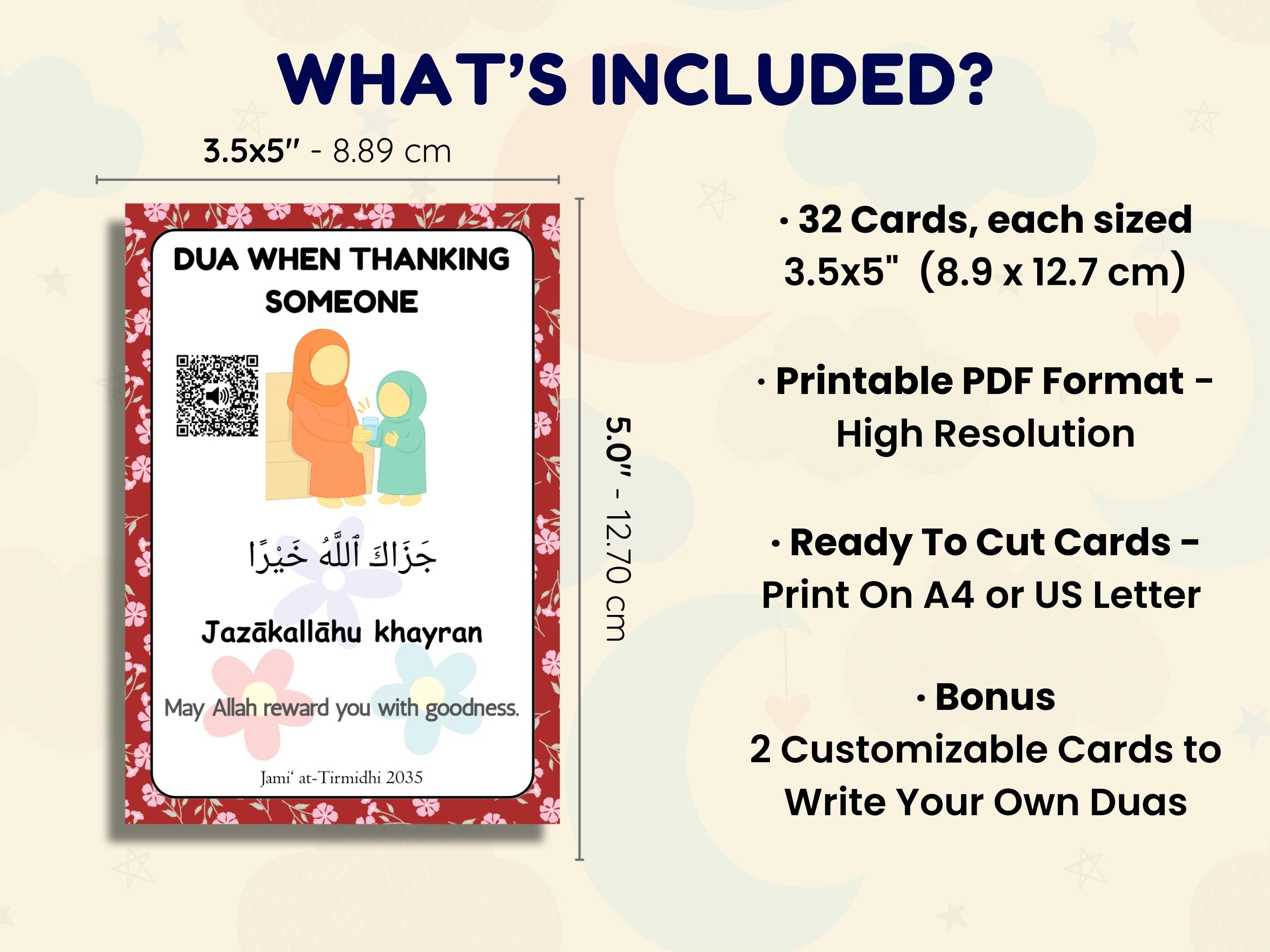 Islamic Muslim Kids Dua Cards, Educational Printable Daily Duas ...