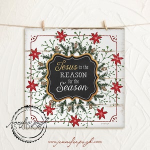 Jesus is the reason for the Season - White- Art Print-Jennifer Pugh