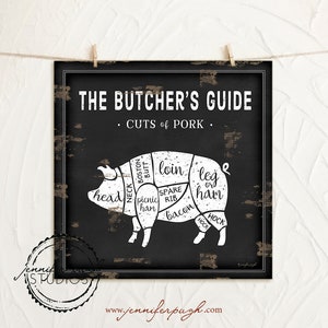 Butchers Guide_PIG_Art Print - By Jennifer Pugh