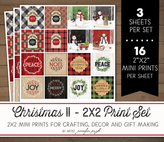 2x2 CHRISTMAS II Mini Art Prints Set of 