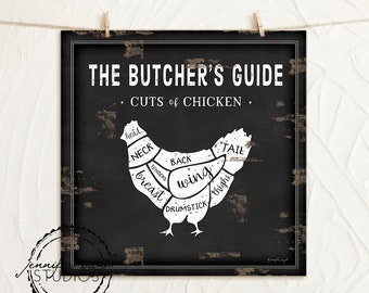 Butchers Guide_CHICKEN_Art Print - By Jennifer Pugh