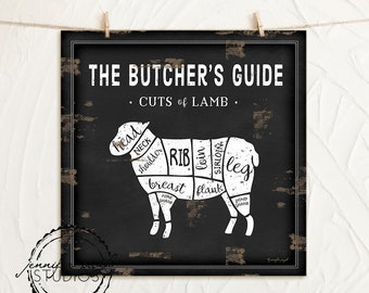 Butchers Guide_LAMB_Art Print - By Jennifer Pugh