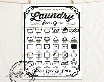 Laundry Wash Guide Art Print - Par Jennifer Pugh