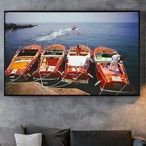 Schlankes Arons Hotel Du Cap-eden-roc PrintPoster – Wasserski vom Hotel Du Cap-Eden-Roc in Cap d’Antibes, Frankreich, 1969.