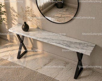 Consolle in marmo Calacatta fatta a mano Piano del tavolo consolle in marmo Calacatta Lussuoso tavolo consolle in marmo Calacatta Moderno marmo Calacatta