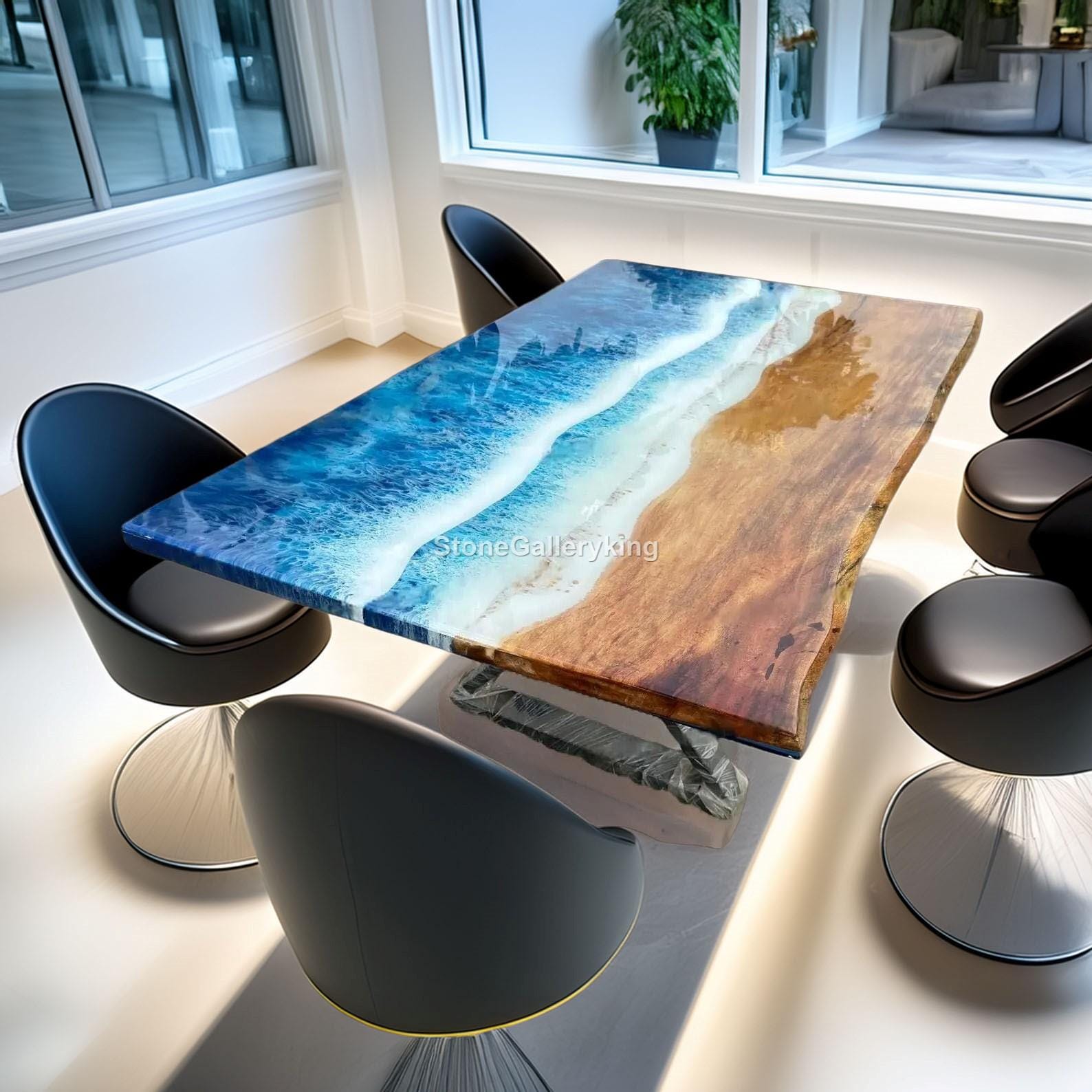 Ocean Wave Epoxy Resin Table 