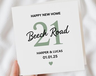 Tarjeta personalizada para casa nueva - Tarjeta de felicitación por casa nueva - Primera casa - Casa nueva - Tarjeta de mudanza - Tarjeta de inauguración - Recuerdo