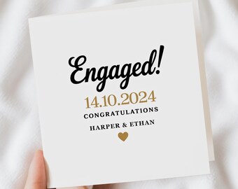 Personalisierte Verlobungskarte - Happily Ever After - Herzlichen Glückwunsch zu Ihrer Verlobungskarte - Einfache Verlobungskarte - Du bist verlobte Karte