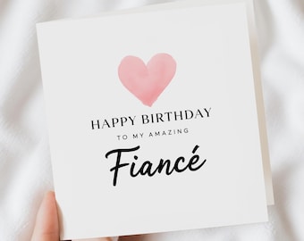Happy Birthday Verlobte - Verlobte Geburtstagskarte - Wunderbare Geburtstagskarte für Verlobte - Geburtstagsgeschenk für Ihn - Karte für den Partner - Für Ihn