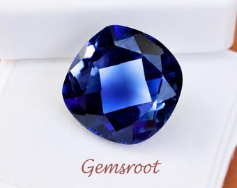 10ct Natural Faceted Sapphire Cushion Cut Blue Sapphire Unheated Untreated Loose Sapphire Ring Pendant Sapphire Certified Making Jewelry
