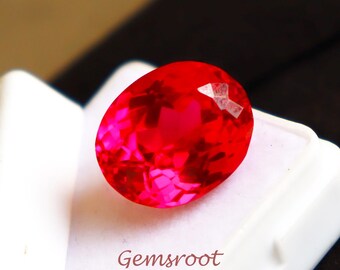 Precious Pink Ruby Gemstone Oval Cut 10ct Mined Ruby Loose Faceted AAA Ruby Certified Stone Anniversary Gift Wedding Gift Ruby Gift For Her