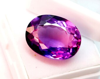 Dual Color Precious Sapphire Gemstone Genuine Sapphire Oval Cut 22 Ct Certified Sapphire Pink & Purple Color Sapphire Quality AAA Stone