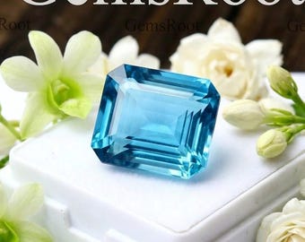 GGI Certified Aquamarine Loose Stone Light Blue Aquamarine Unheated Untreated 12ct Fancy Cut Mined Aquamarine Faceted Stone Gift Aquamarine