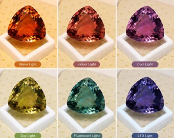 Alexandrite Trillion Cut 73ct Multi Color Changing Alexandrite Stone Natural Alexandrite Loose Gemstone Unheated Untreated Certified Alex