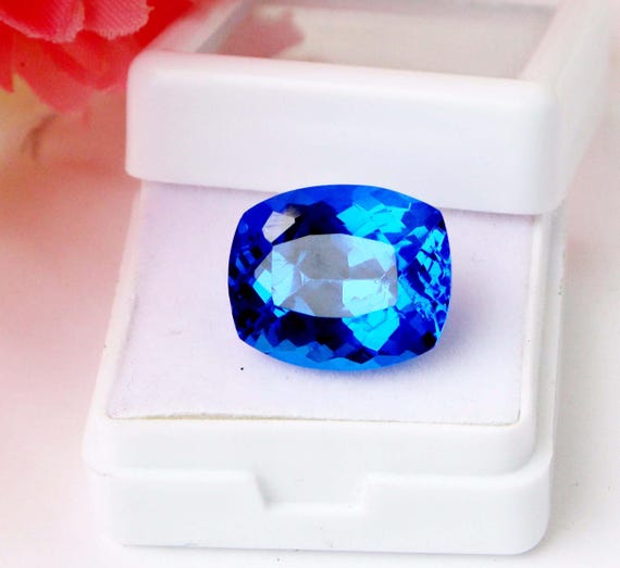 AAA Quality Royal Blue Sapphire Loose Stone Unheated Untreated Sapphire Cushion Cut 13 Ct Certified Sapphire Faceted Stone Best Offer Ever