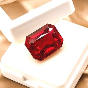 10 Ct AAA Burmese Red Ruby, Emerald Cut Loose Gemstone