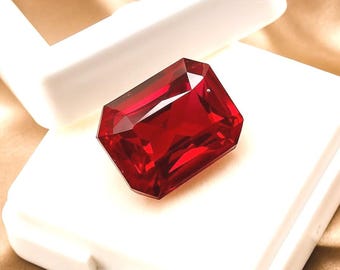 10 Ct AAA Burmese Red Ruby, Emerald Cut Loose Gemstone