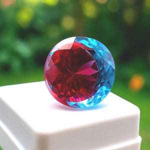 Natural Pitambari Sapphire Stone Pink & Blue Pitambari Sapphire AAA Loose Round Cut 13ct Stone Certified Sapphire Faceted Stone Ring Size