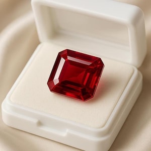 Natural Certified Burmese Ruby 10 Ct AAA Radiant Cut Red Ruby Faceted Loose Gemstone for Ring & Pendant High-Quality Ruby for Jewelry Making