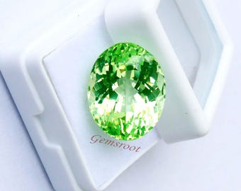 Natural Peridot 17 Ct Oval Cut Gemstone Olive Green Loose Stone For Jewelry August Birthstone Faceted Peridot Crystal From Myanmar Peridot