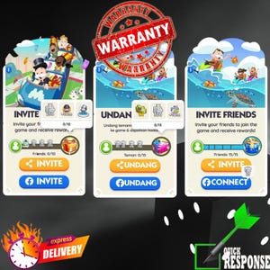 Fill the Invite Bar 1415 dice Monopoly Go (25Invites) Genuine Play Trusted Seller