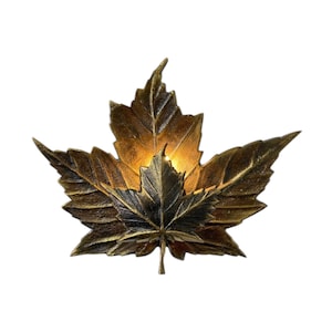 Unique Brass Maple Leaf Wall Sconce - Antique Style Vanity Lights