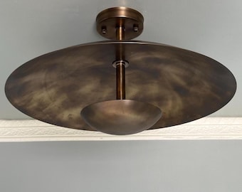 Pure Brass Ceiling Flush Mount Lights - Mid Century Modern Fixture