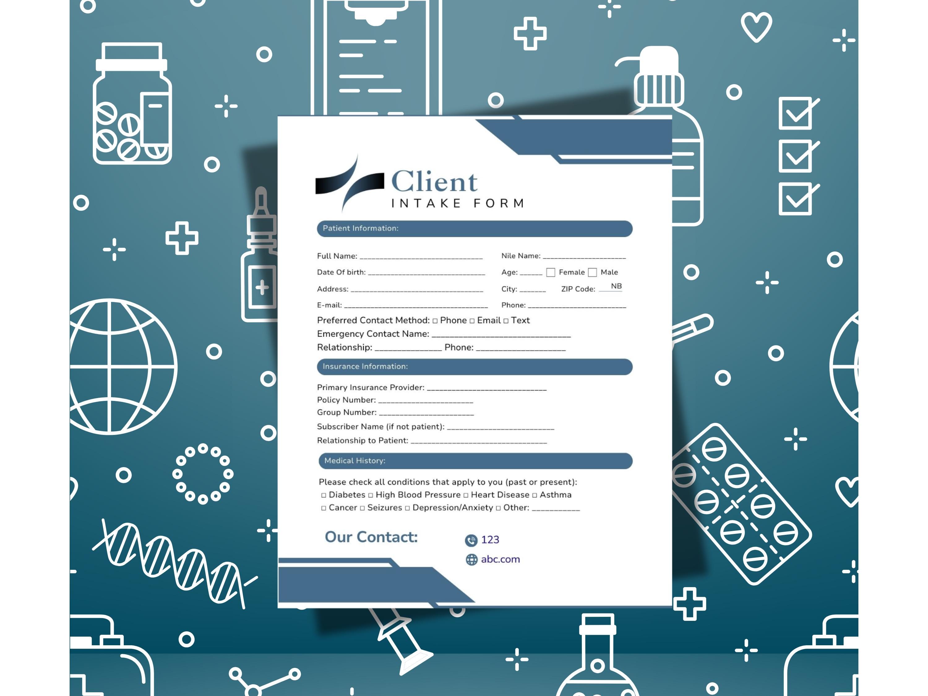 Editable Client Intake Form (printable + Digital) – Business Onboarding ...