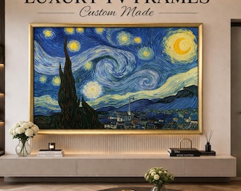 Cadre TV en bois, compatible avec Samsung The Frame, cadre TV Art Frame, cadre décoratif de luxe pour téléviseurs Samsung, Hisense, TCL et LG Gallery.
