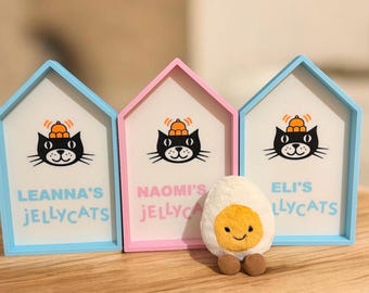 Personalized Jellycat Inspired Name Sign | Custom Name & Colour | Cute Aesthetic Decor | Nursery, Bedroom or Shelf Display