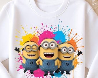 Funny Cartoon Characters T-Shirt Design: Yellow Kids PNG (Digital Download