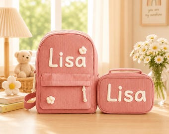 Personalized Kids Backpack & Lunchbox Set – Embroidered Name