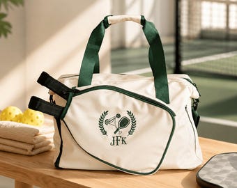 Personalized Pickleball Bag | Custom Monogram Embroidered Tote | Pickleball Gift