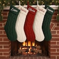 Personalized Knit Christmas Stocking, Custom Embroidered Family Stockings