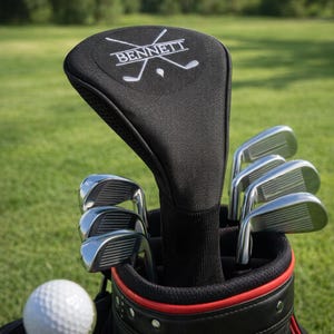 Personalized Golf Club Cover with Name, Custom Embroidered Driver Head Cover, Fathers Day Gift for Dad, Monogrammed Golf, Golfer Gift